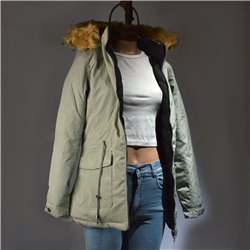 Mujer Parka reversible capucha piel