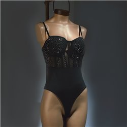 Mujer Body lycra combinado tull taza soft mini brillos