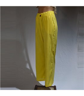 Mujer pantalon lino elastizado palazzo