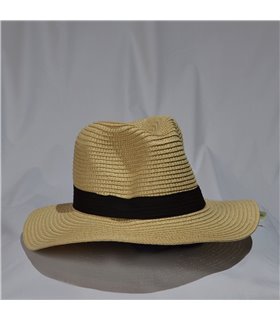 Sombrero tipo yute detalle cinta negra