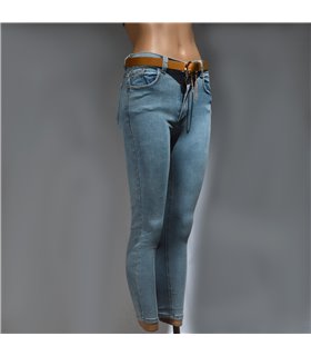 Mujer Pantalon jean chupin liso elastizado