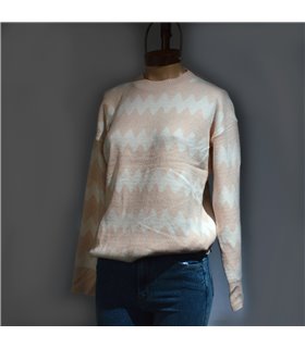 Mujer Sweater bremer elastizado amplio estampa ondas