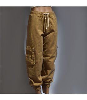 Mujer Pantalon jean babucha cargo cintura elastizada cordon