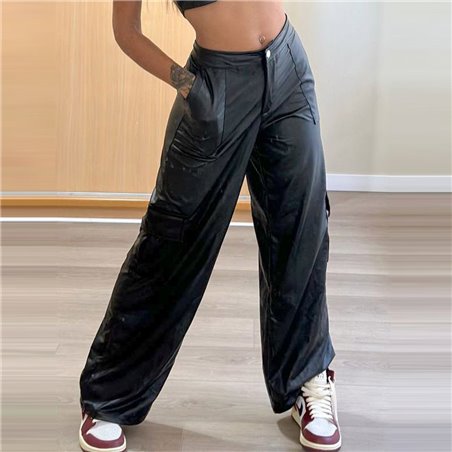 Mujer pantalon engomado cargo