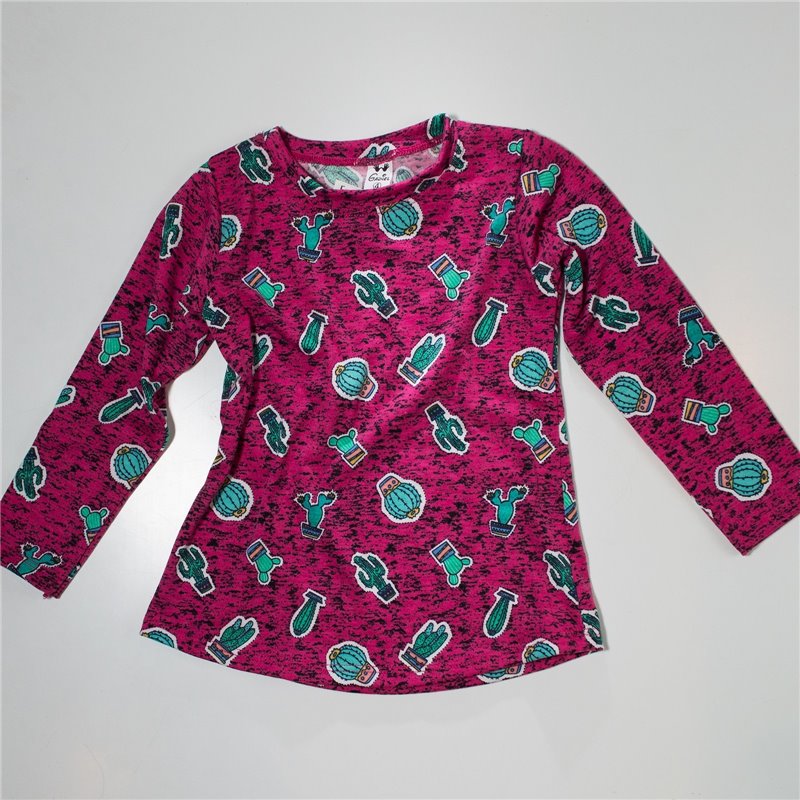 Nena remera lycra mangas largas estampa CACTUS