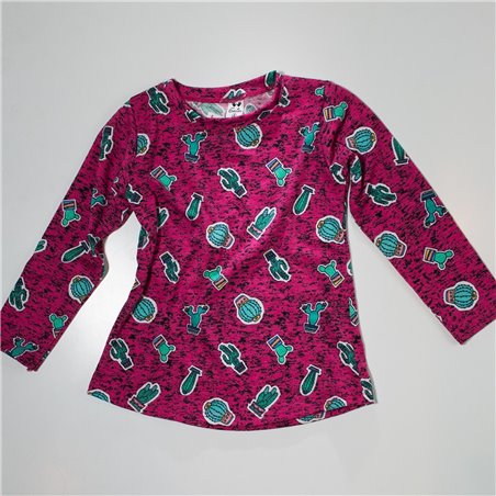 Nena remera lycra mangas largas estampa CACTUS