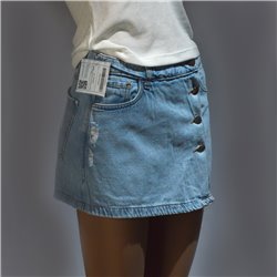 Mujer Short pollera jean frente botones - TY
