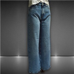 Mujer Pantalon jean wire leg brillos en bolsillos - BL