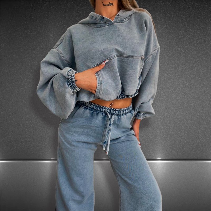 Mujer Pantalon jean palazzo cintura elastica - EM