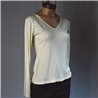 Mujer Remera morley mangas largas frente estrass