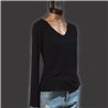 Mujer Remera morley mangas largas frente estrass