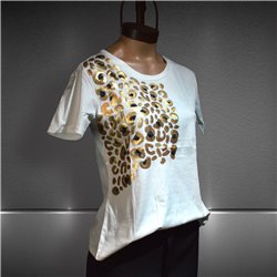 Mujer Remera algodon bordado lentejuelas print - FRA