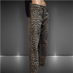 Mujer Pantalon jean wide leg rigido print - BEL