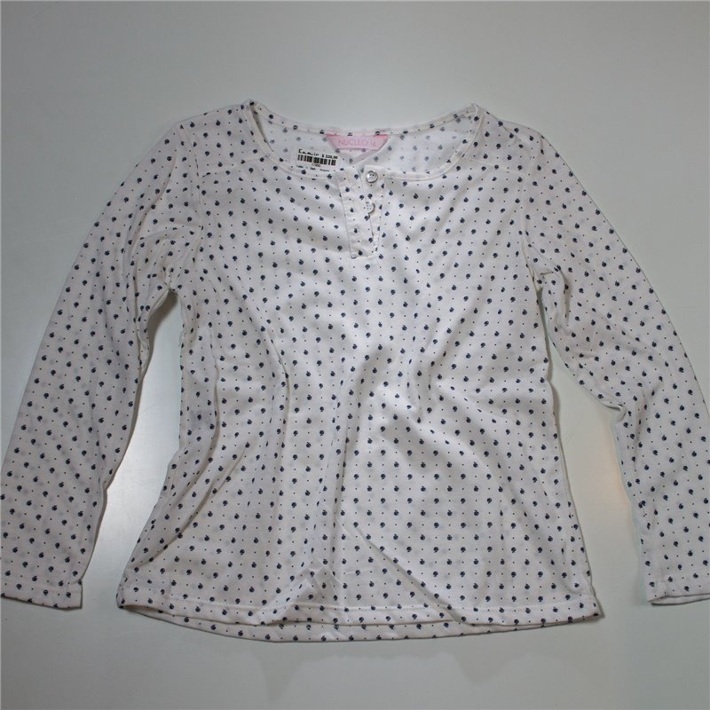 Nena remera algodon mangas largas estampa manzanita 6009