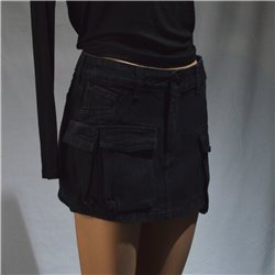 Mujer Pollera jean cargo mini