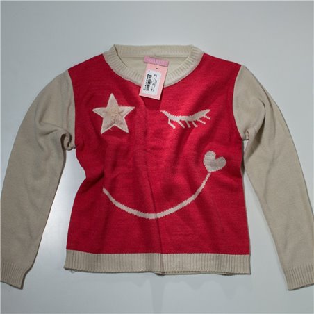 Nena sweater acrilico estampa carita FLORA 6109
