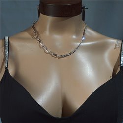 Colgante acero quirurgico cadena combinada estrass