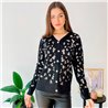 Mujer Cardigan bremer elastizado frente bordado lentejuelas print