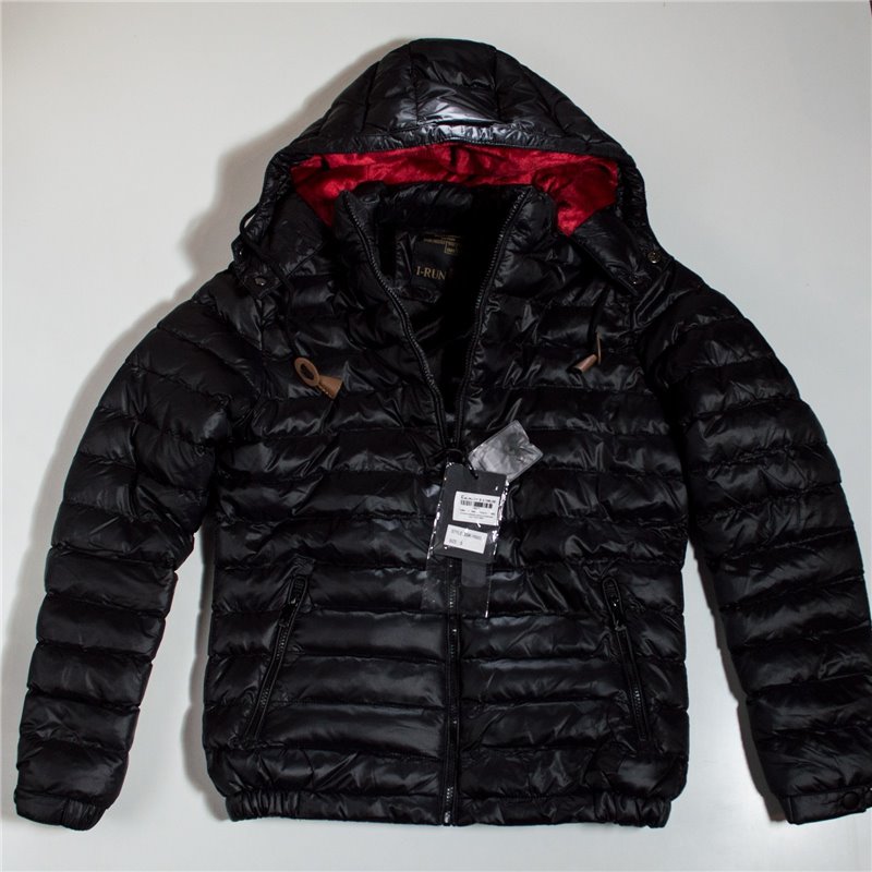 Hombre campera pluma combinada piel I RUN 6003