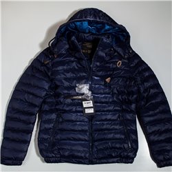 Hombre campera pluma combinada piel I RUN 6003