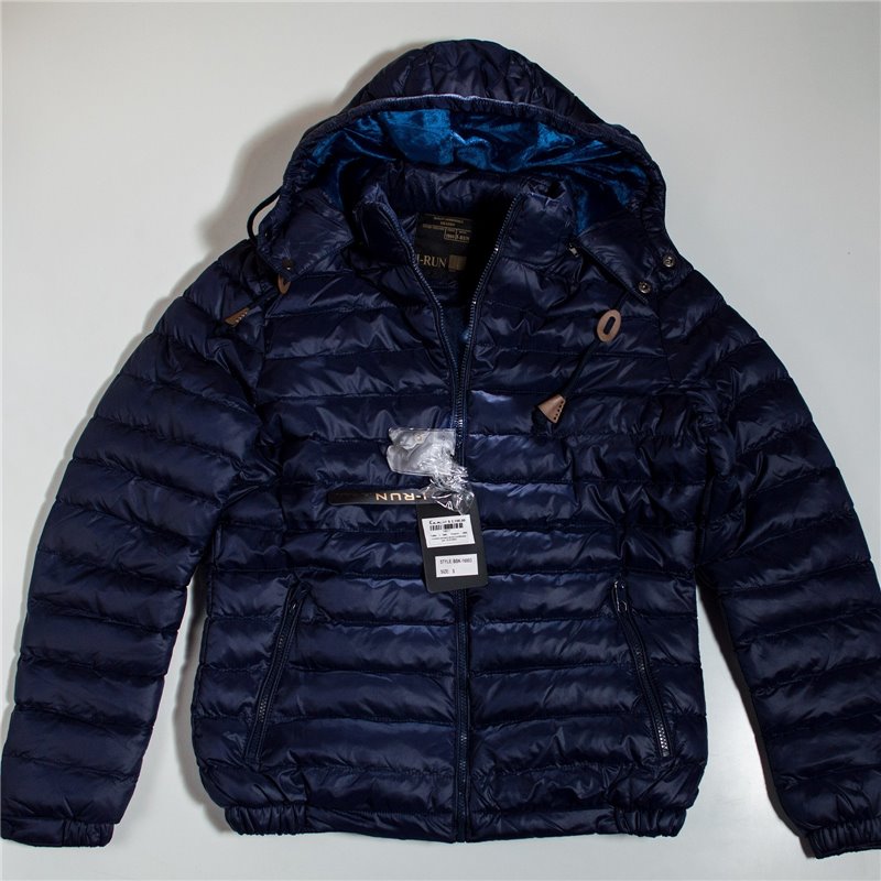 Hombre campera pluma combinada piel I RUN 6003