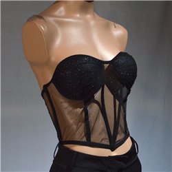 Mujer Corset tull taza soft brillo - NAT