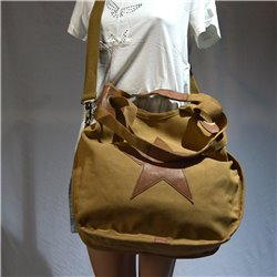 Bolso Lona doble manija frente aplique estrella - GO