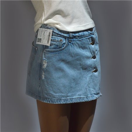 Mujer Short pollera jean frente botones - TY