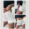 Mujer Short jean rigido recortes desflecado - EMB