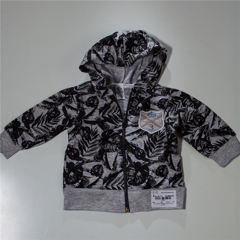 Bebe campera algodon capucha frente bordado