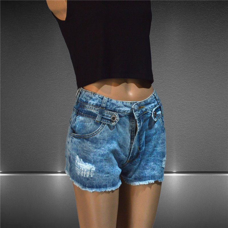 Mujer Short jean tiro medio presilla en bolsillo - EMB