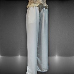 Mujer Pantalon creep palazzo elastico cintura - QU