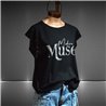 Mujer Remera algodon mangas lentejuelas estampa MUSE - PIT