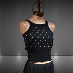 Mujer Musculosa tejida frente tachas estrass - LOG