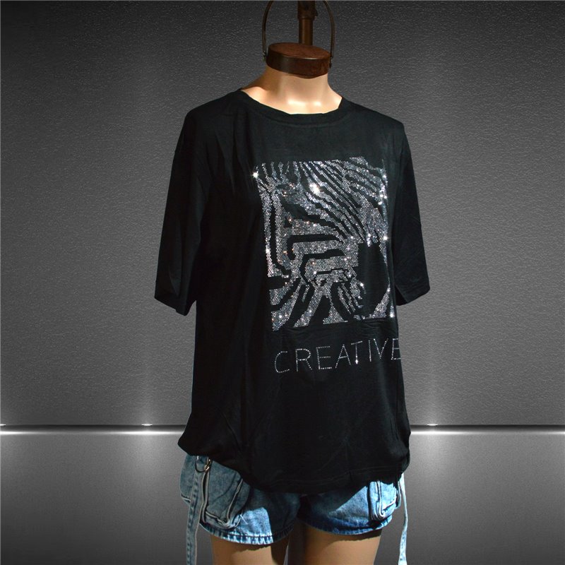 Mujer Remeron algodon frente estrass CREATIVE - LOG