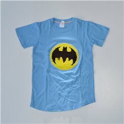 Nene remera algodon aplique lentejuelas transformables BATMAN y SUPERMAN