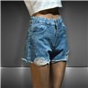 Mujer Short jean rigido frente brillos rotura - KA