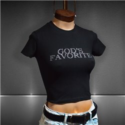 Mujer Remera lycra corta estampa GODS FAVORITE - STR