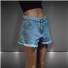 Mujer short jean desflecado brillo negro