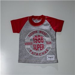 Bebe remera algodon combinada 1986 SUPER