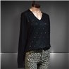 Mujer Sweater bremer cuello V frente estrass - FRA