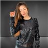 Mujer Sweater bremer frente bordado lentejuelas cuello redondo - FRA