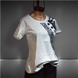 Mujer Remera algodon bordado lentejuelas estrellitas chicas - FRA