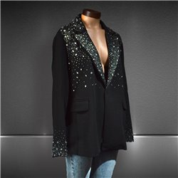 Mujer Saco creep cuello mangas estrass - G