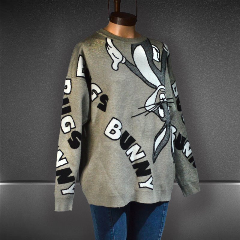 Mujer Sweater tejido amplio estampa BUGS BUNNY - COL