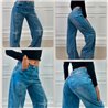 Mujer Pantalon jean wide leg bordado estrella - EM