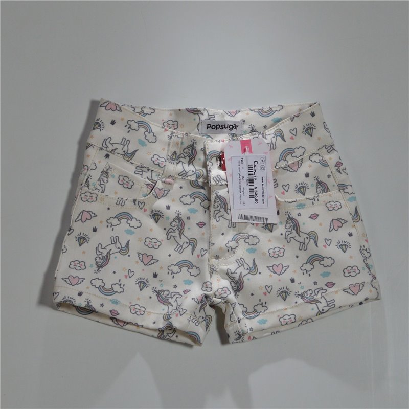 Nena short gabardina estampa unicornio