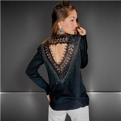 Mujer Sweater bremer gruipur en espalda brillo - FRA