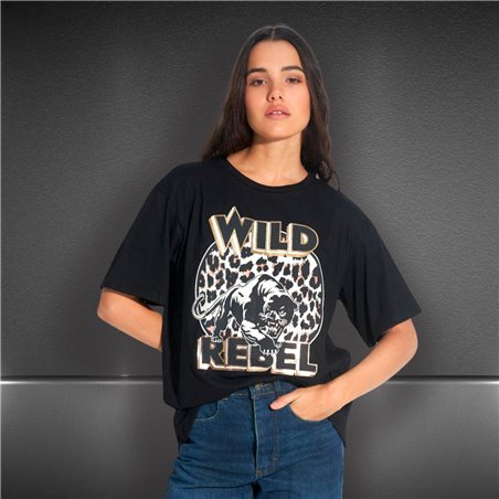 Mujer remera algodon estampa TIGRE PRINT WILD REBEL