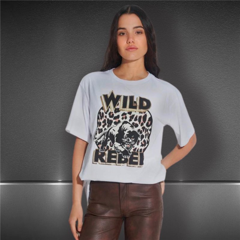 Mujer remera algodon estampa TIGRE PRINT WILD REBEL